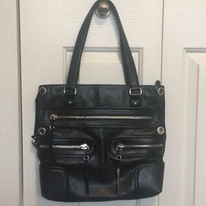 Brighton Morrison Black leather Moto purse